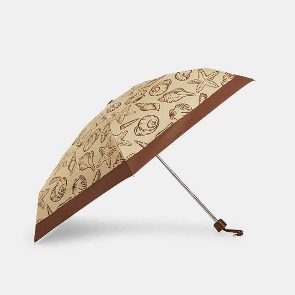 Coach Uv Protection Mini Umbrella With Shell Print NWT